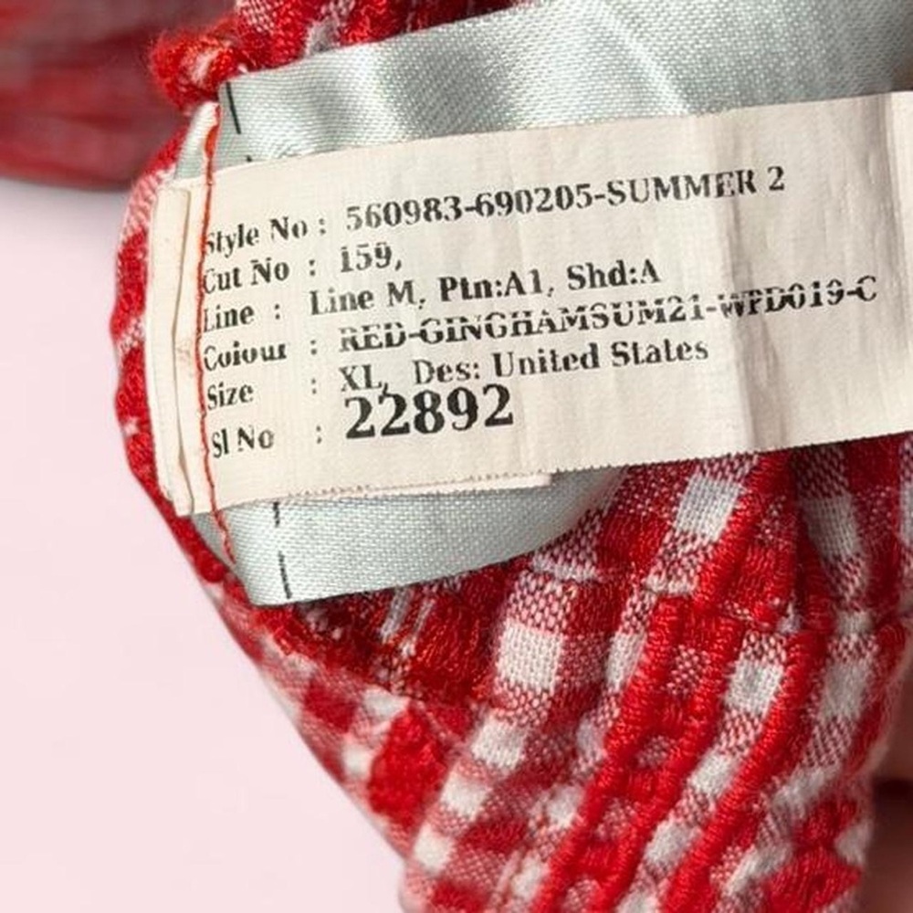 Old Navy Red Gingham Mini Dress with Embroidered Hem - Picture 7 of 8